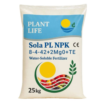 Плант Лайф NPK 8-4-42 + 2MgO + TE – водорастворимое удобрение, 25 кг, Plant Life