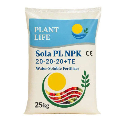Плант Лайф NPK 20-20-20 + TE – водорастворимое удобрение, 25 кг, Plant Life