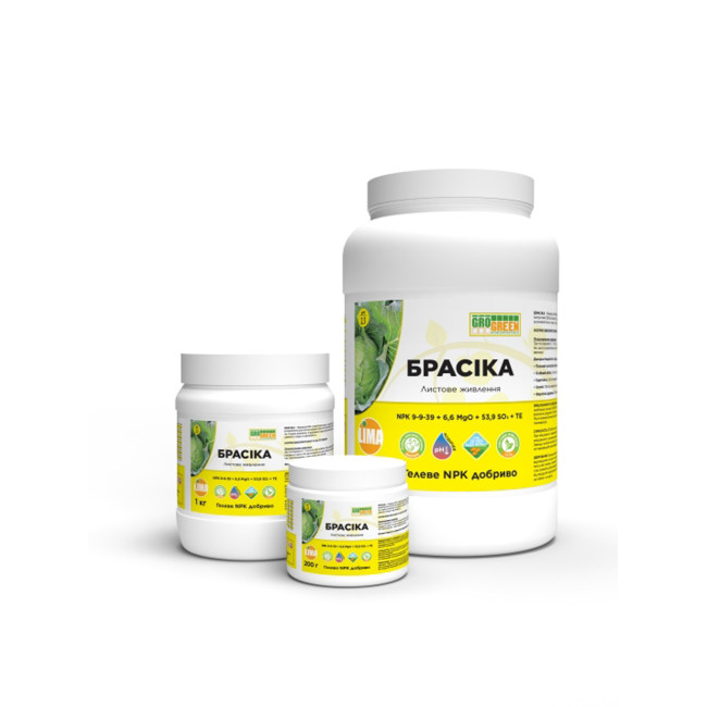 Удобрение Гель Брасика 1 кг 9-9-39+6,6MgO+54SO3+TE ГроГрин | Brassica Gro Green