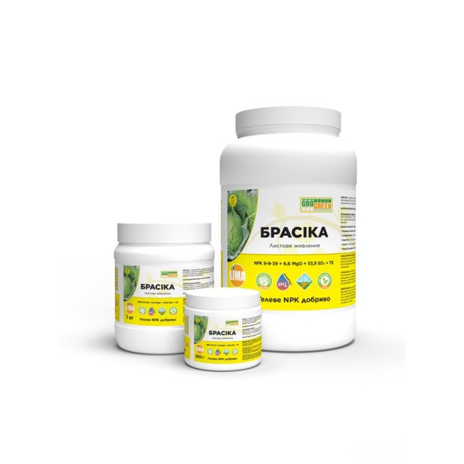 Удобрение Гель Брасика 200 г 9-9-39+6,6MgO+54SO3+TE ГроГрин | Brassica Gro Green