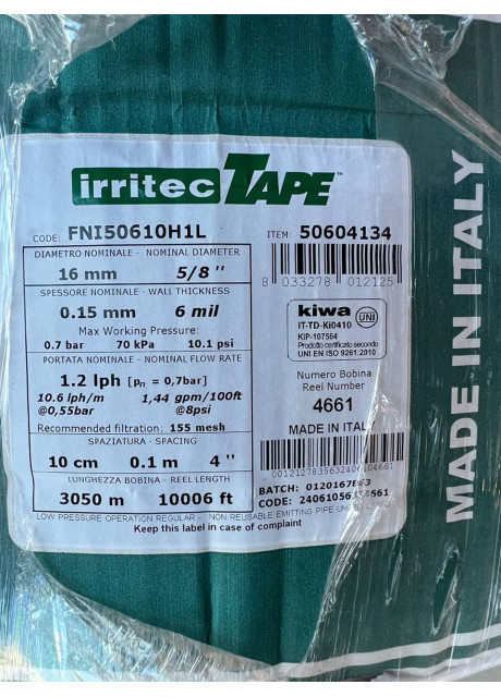 Капельная лента Siplast I-Tape 6 mils, 10 см. 3050м