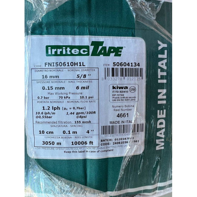 Капельная лента Siplast I-Tape 6 mils, 10 см. 3050м