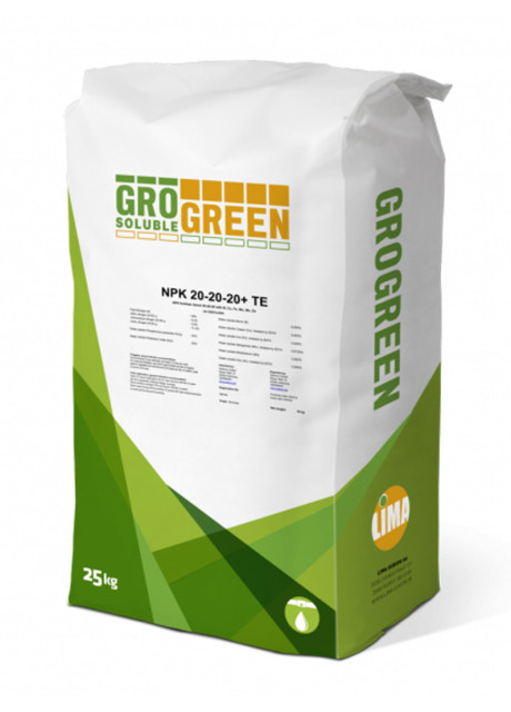 Удобрение ГроГрин GroGreen NPK 20-20-20 + TE 25 кг
