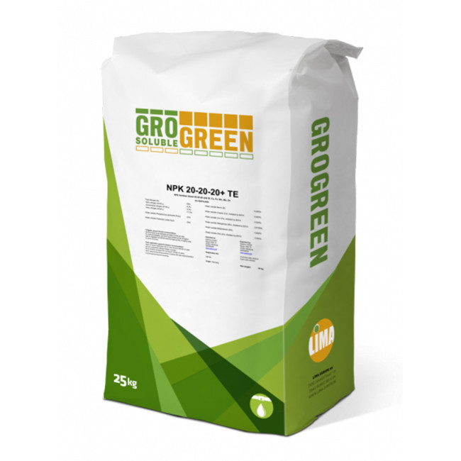 Удобрение ГроГрин GroGreen NPK 20-20-20 + TE 25 кг