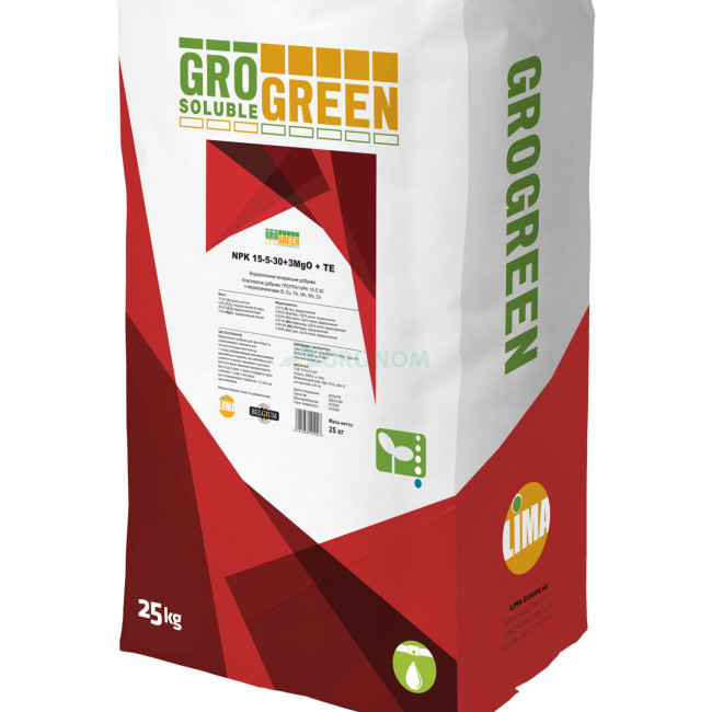 Добриво ГроГрін GroGreen NPK 15-5-30 + TE 25 кг
