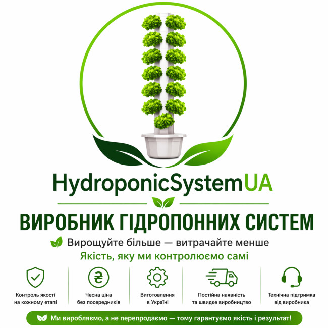 Гидропонная башня HTOW-P-11 (11 секций, 44 растения, с насосом)