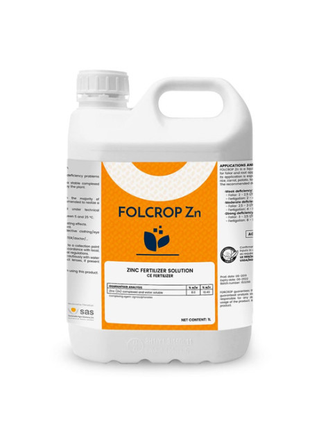 FOLCROP Zn — жидкое цинковое удобрение на основе лигносульфоната 5 л