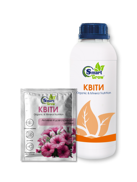 Органо-мінеральне добриво SmartGrow КВІТИ, 25 мл
